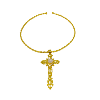 Braided Hoop Cross Pendant