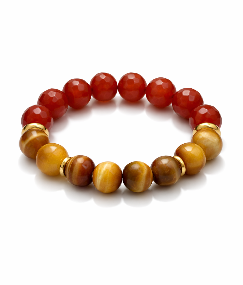 Warrior Spirit bracelet with carnelian and tiger’s eye stones