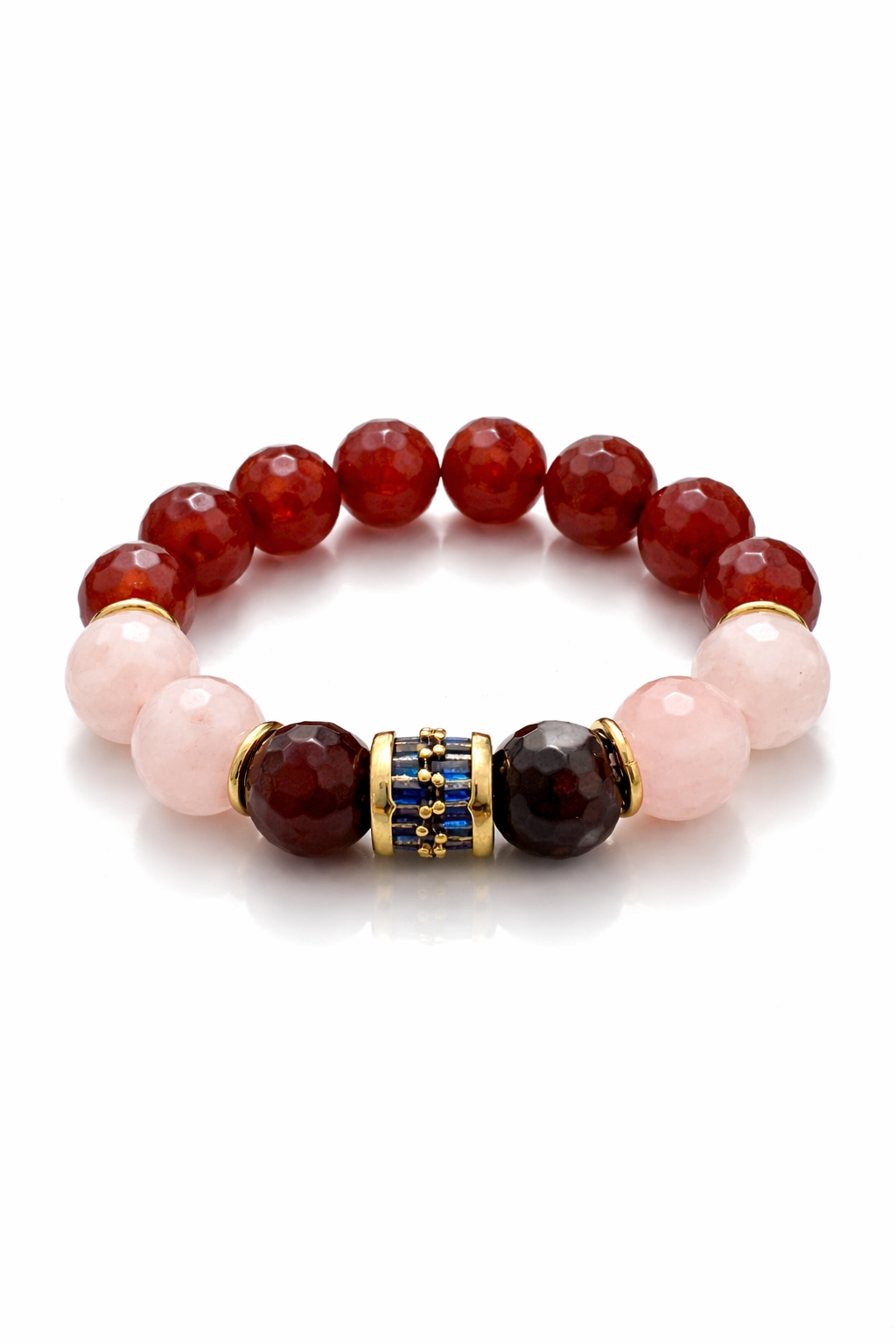 Heart of Fire bracelet with tourmaline, rose quartz, and agate
