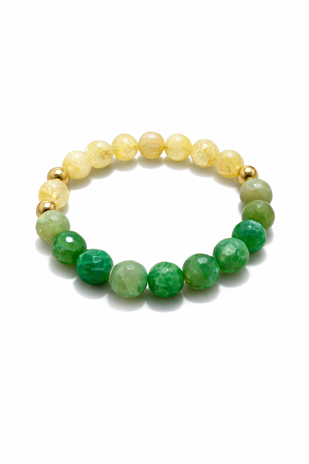 Natural Abundance bracelet with citrine and green agate stones